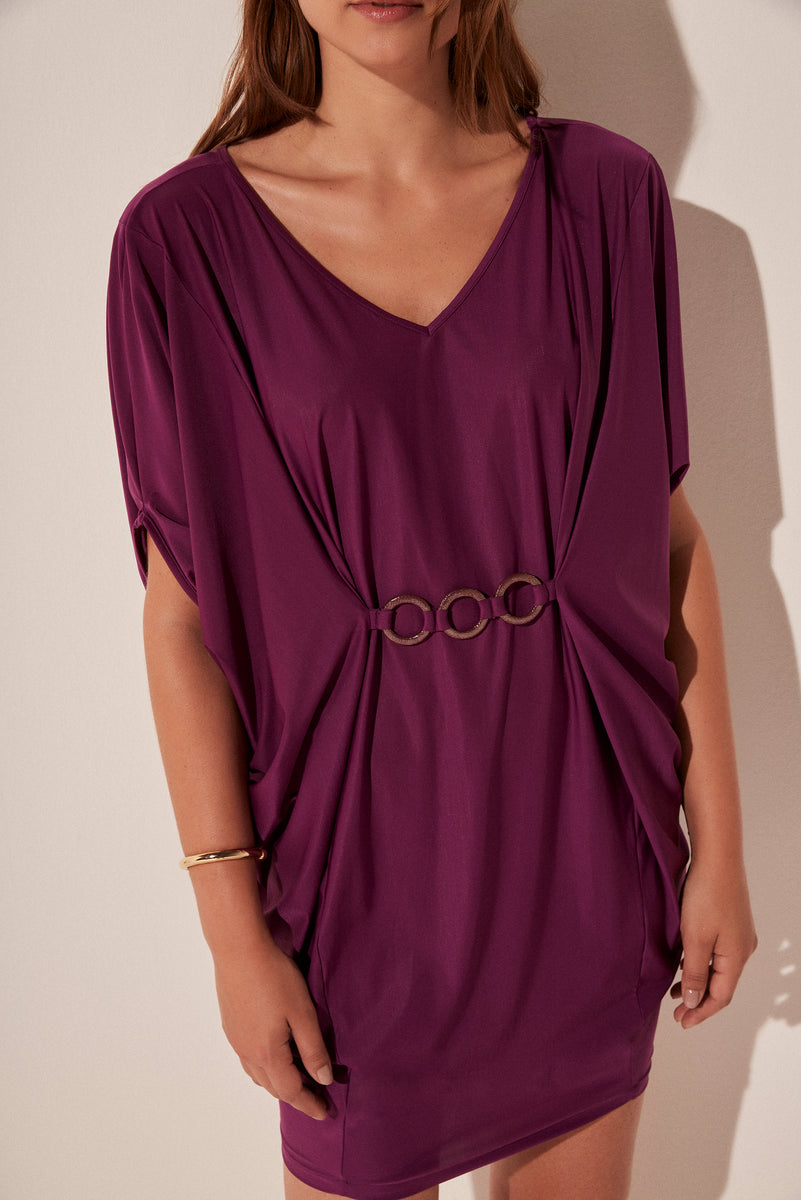 Grape V Neckline Short Tunic E3253A1940 – Agua de Coco