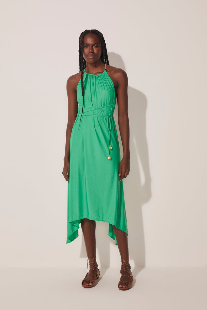 Gradient Cactus Midi Dress With Ties E3276A1688
