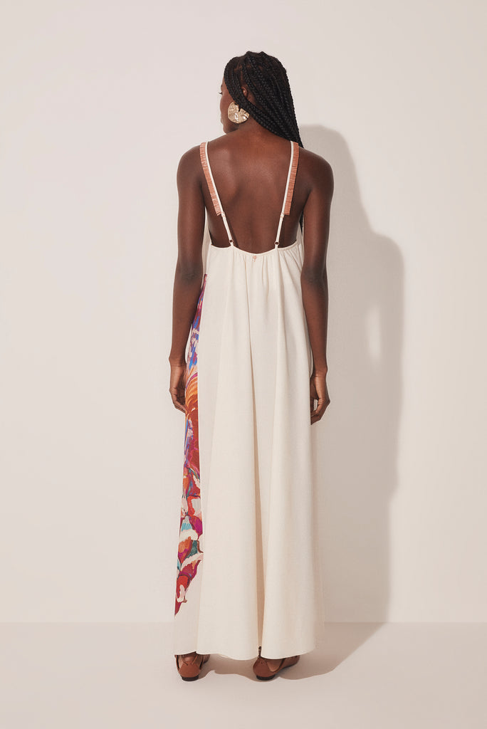 Single Piña Strappy Long Dress With Fringes E4152A1720