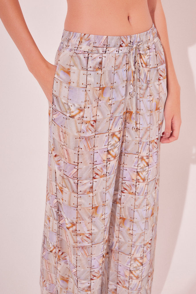 Mirrors With Eyelets Palazzo Pants E4518A2201
