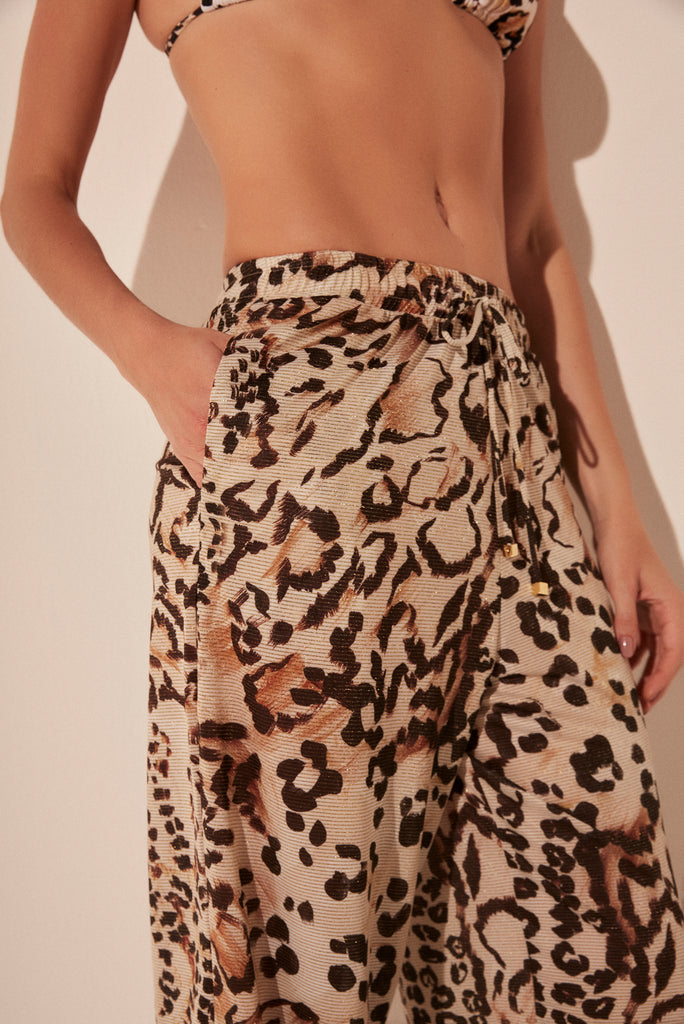 Jaguar Patchwork Palazzo Pants E4625A1884