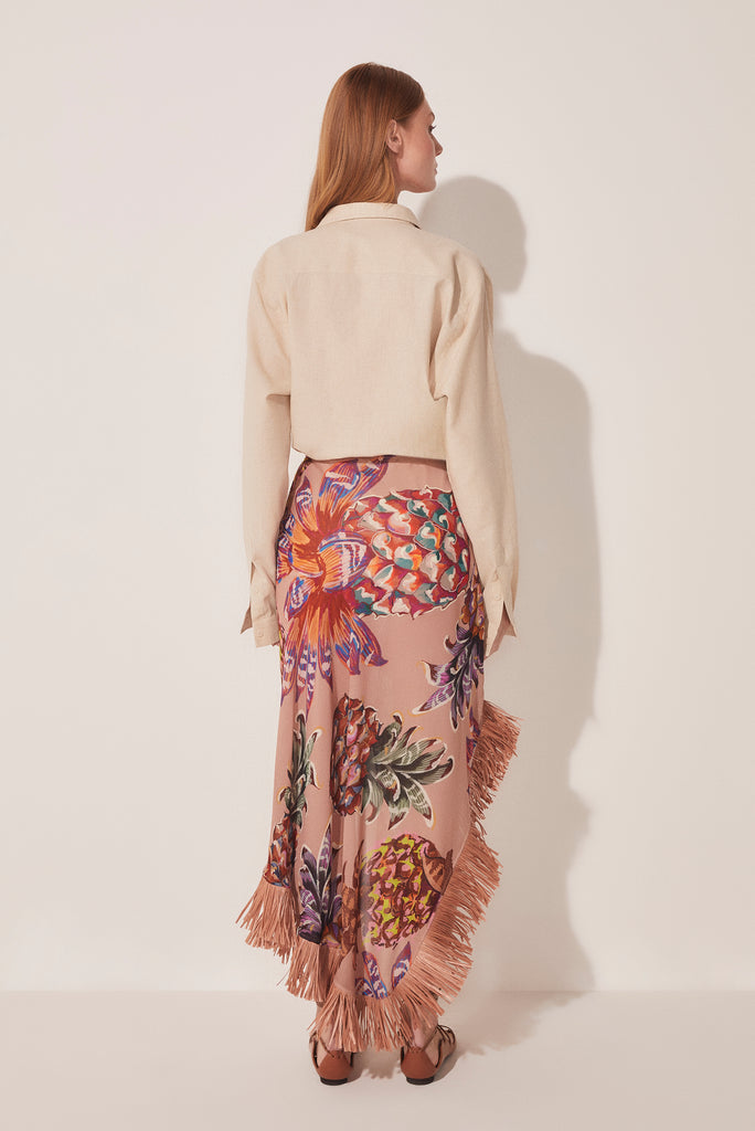 Piña Criss Crossed Long Skirt With Fringes E4870A1665