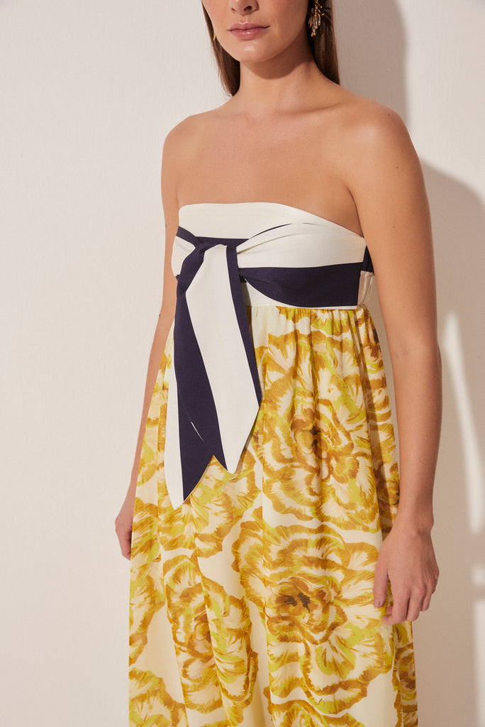 Carnation Long Dress With Ties E4887A1677