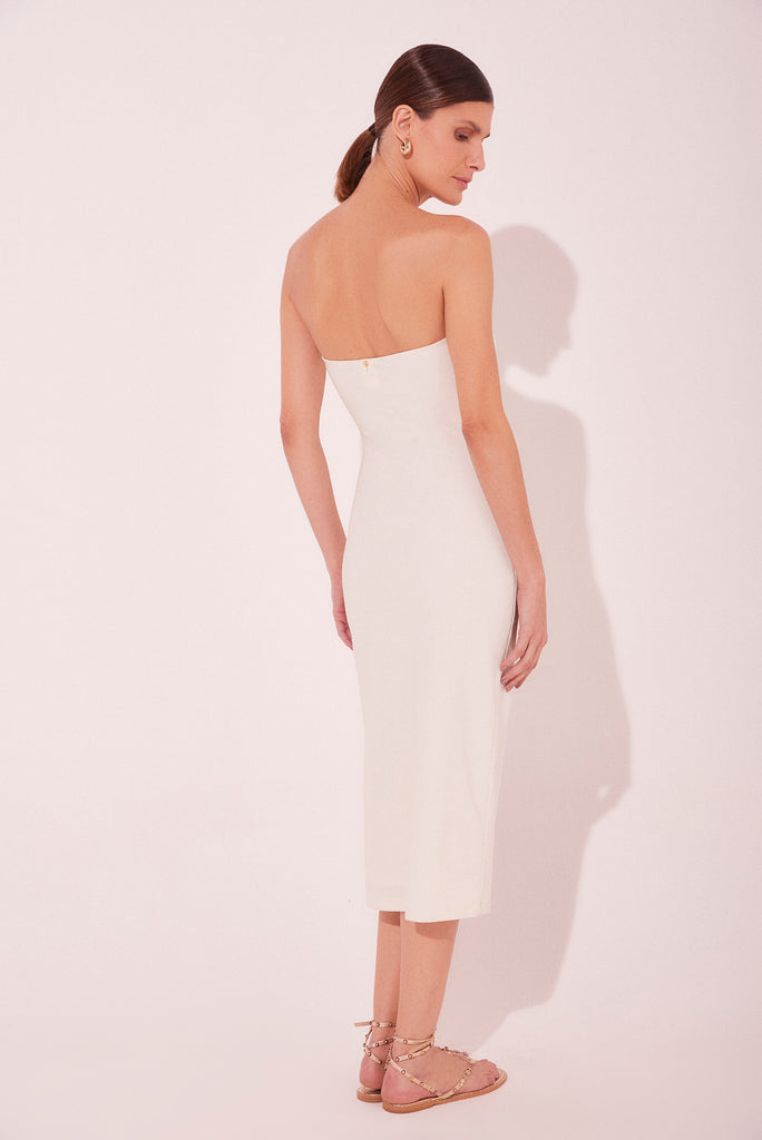 Fleur De Sel Detailed Strapless Midi Dress E4959A2159
