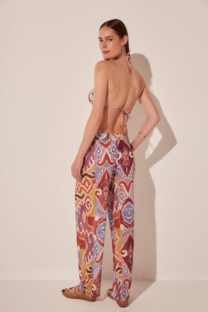 Ikat Color Low Waist Palazzo Pants E4988A1943