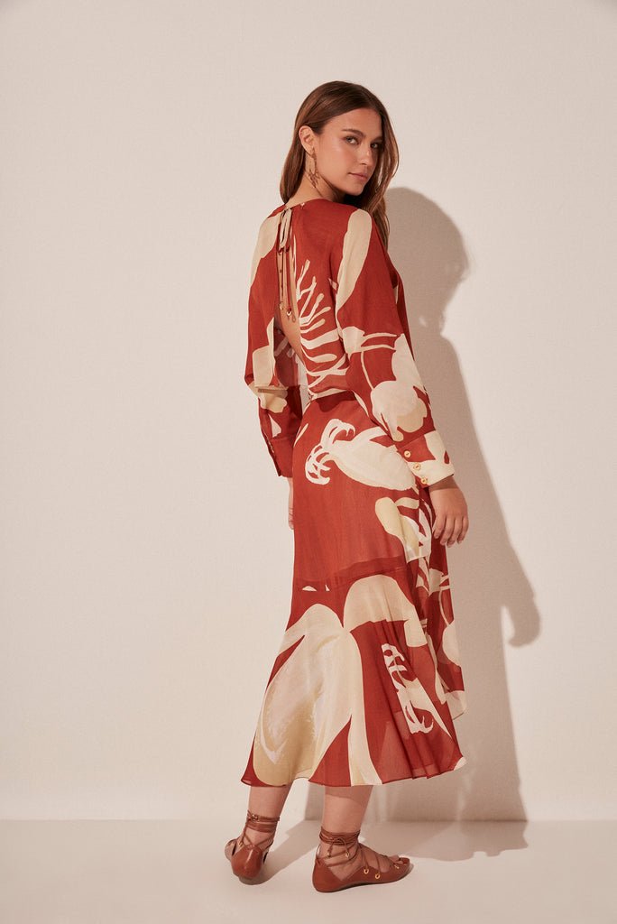 Bicolor Floral Raglan Long Sleeve Top E5023A1879