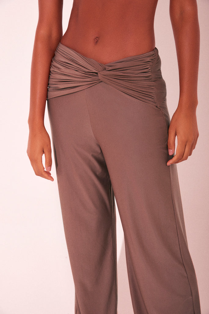 Oak With Twist Straight Leg Pants E5542A2209