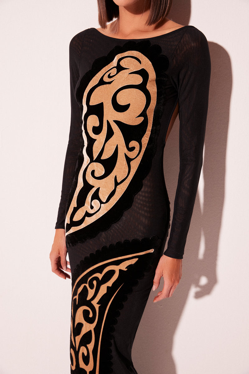 Pesley Patch Long Dress E6100A2292 – Agua de Coco
