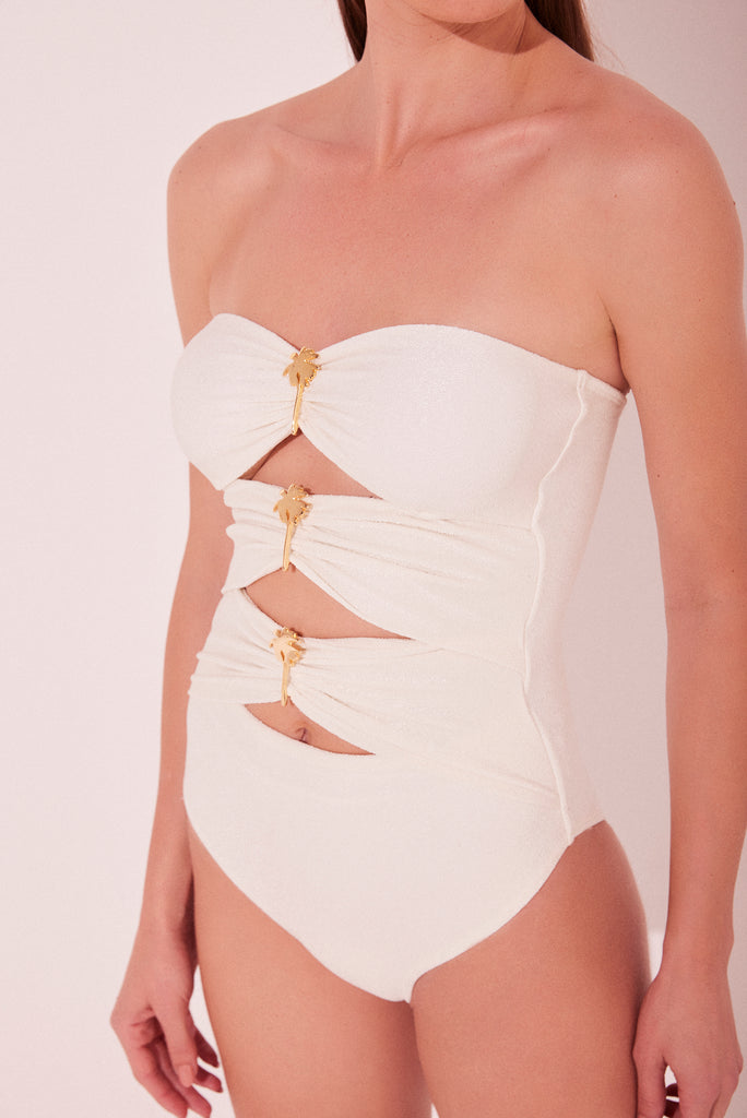 Fleur De Sel Detailed Bandeau One Piece M1070A2159