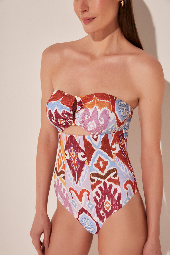 Ikat Color Bandeau One Piece With Hoop M1109A1943