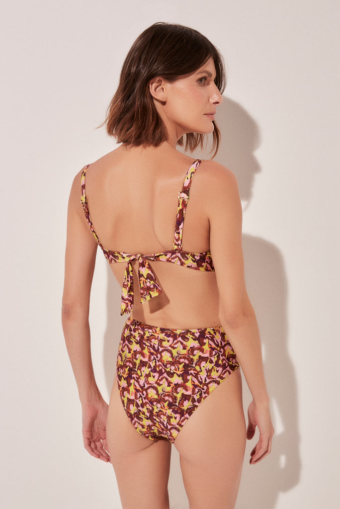 Pineapple Peel Strappy Bikini Top Rose S1441B1708