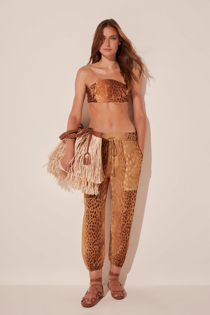 Deer Embroidered Bandeau Bikini Top S1797B1871