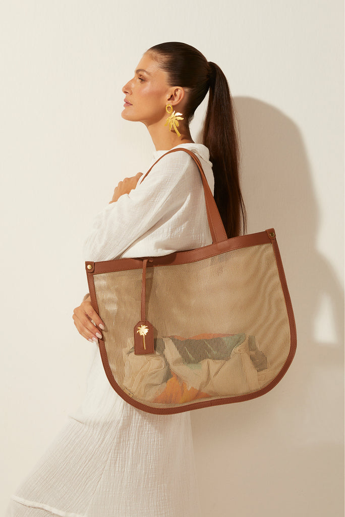 Playa Curved Tote Bag With Mesh Detail T459A1625