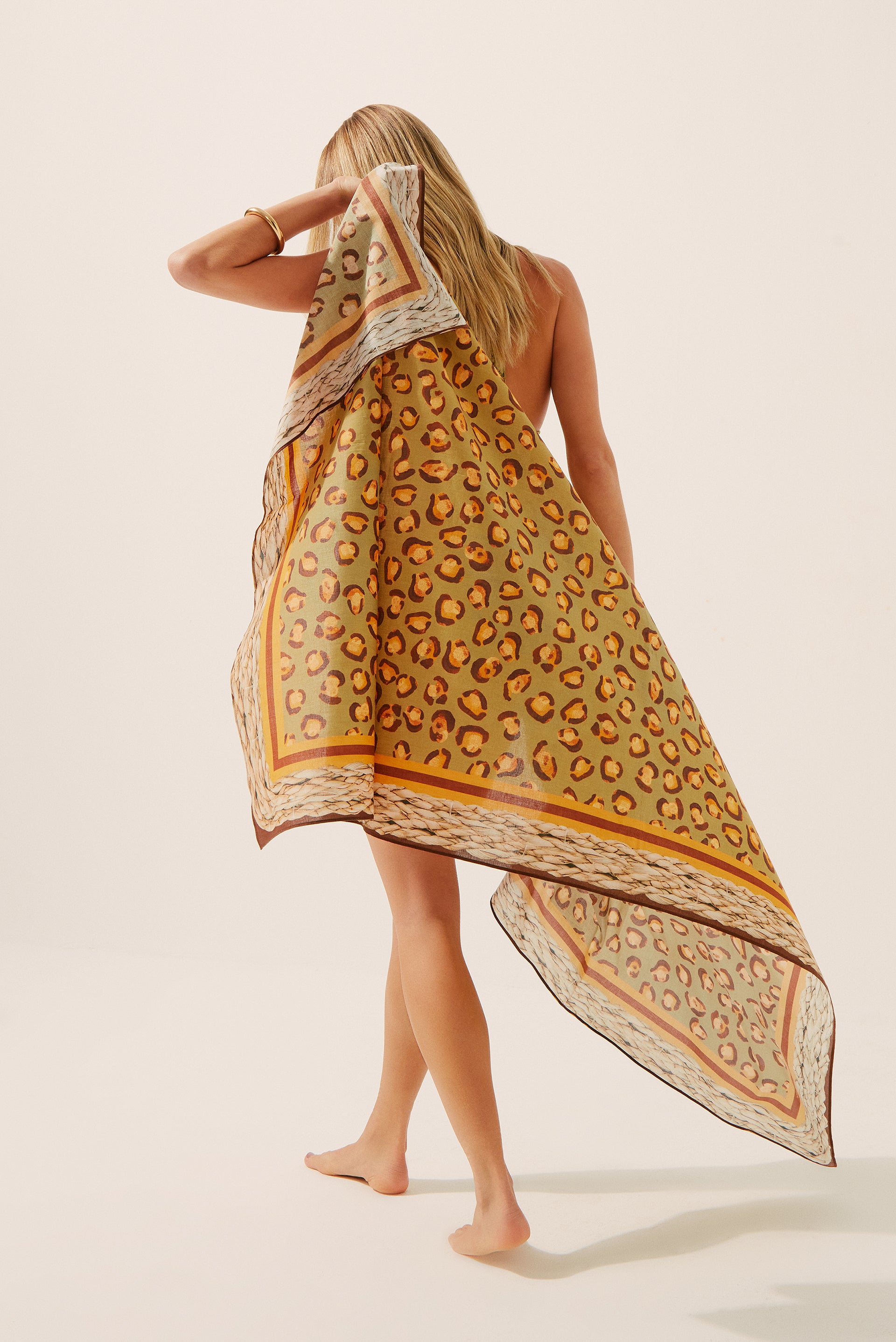 Leopard Scarf Beach Sarong E3458A1432 - Product item main image