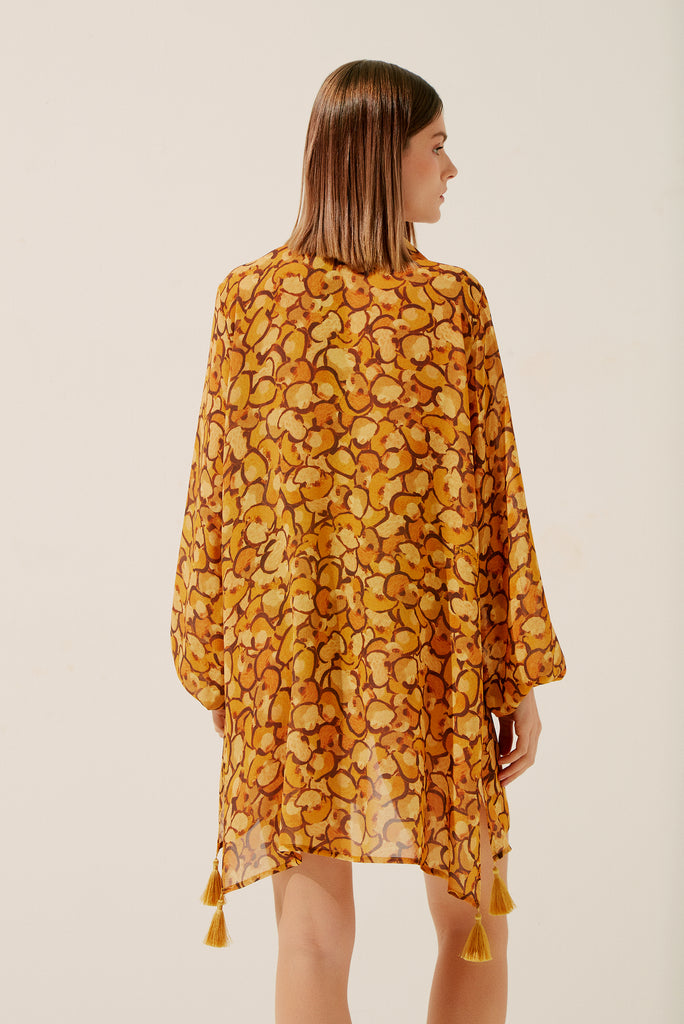Leopard Compose Long Sleeves Shirt Dress E3995A1403