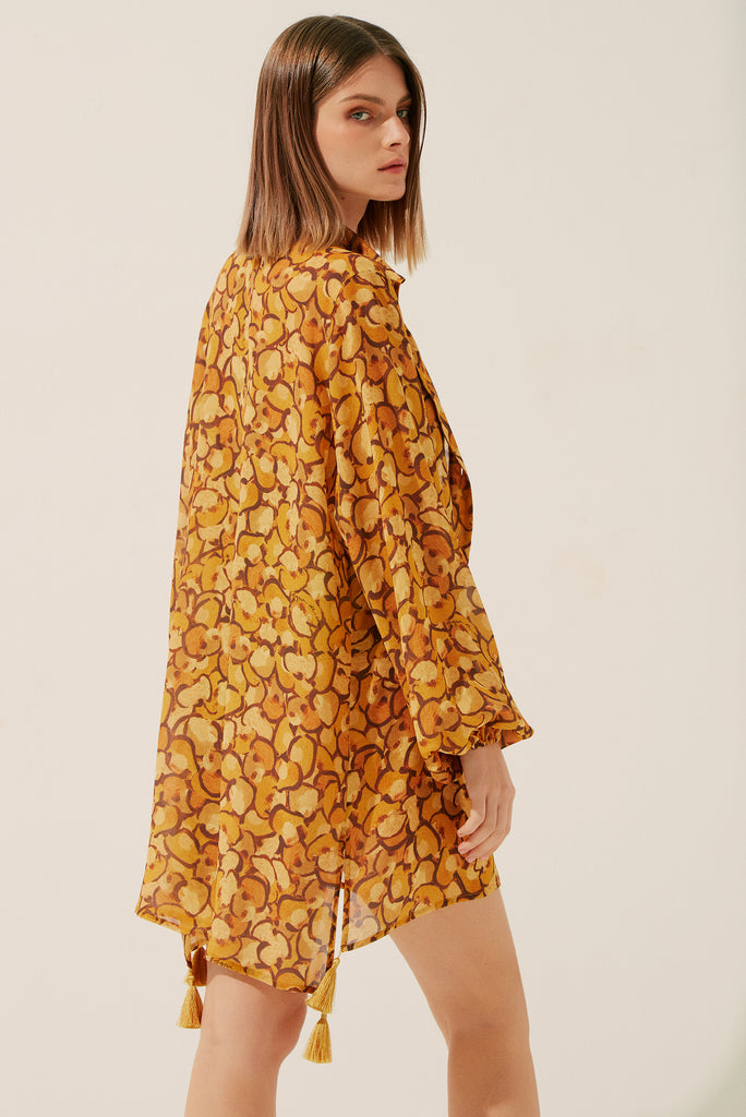 Leopard Compose Long Sleeves Shirt Dress E3995A1403