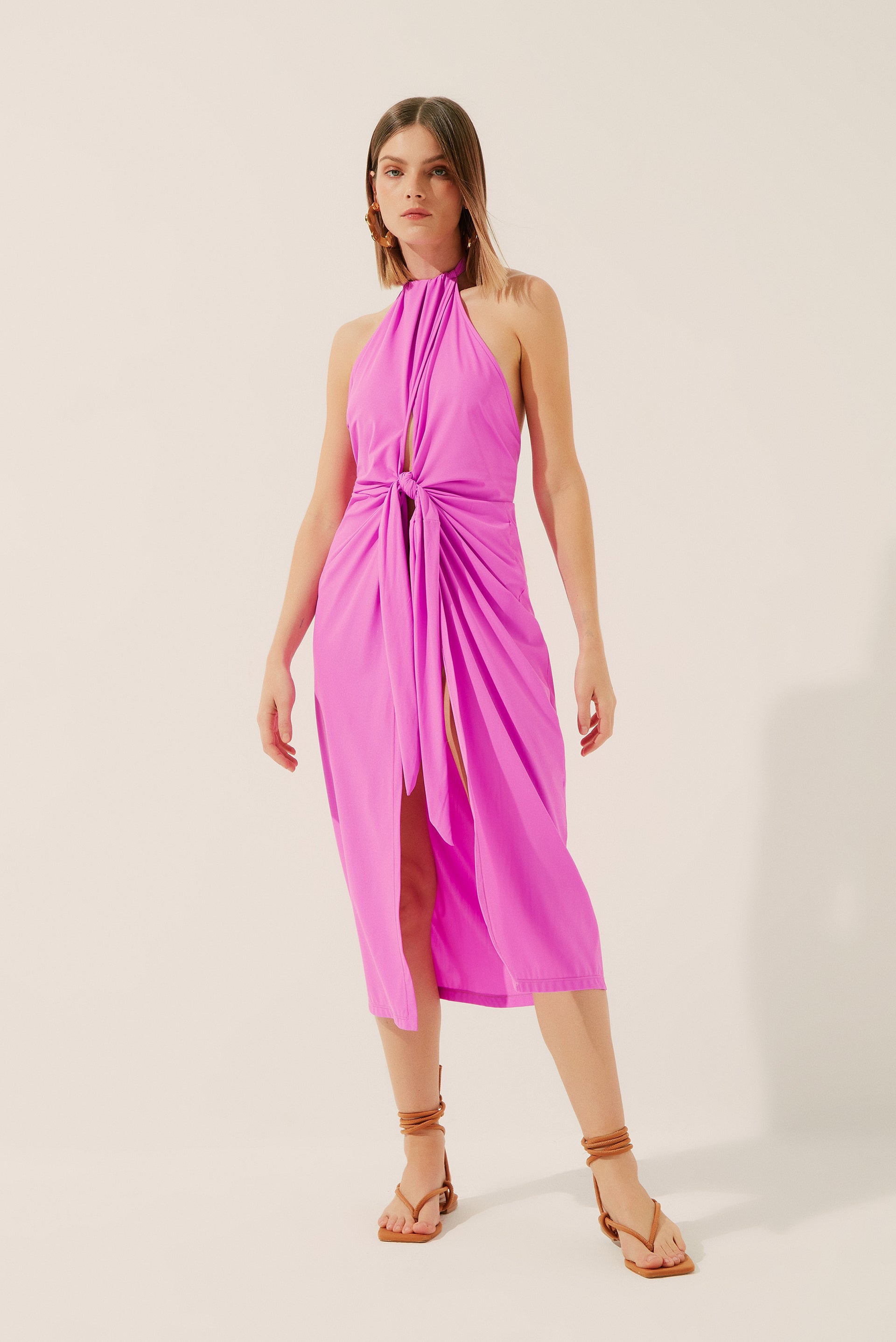 Sunrise Midi Dress With Ties E4186A1412 - Product item main image