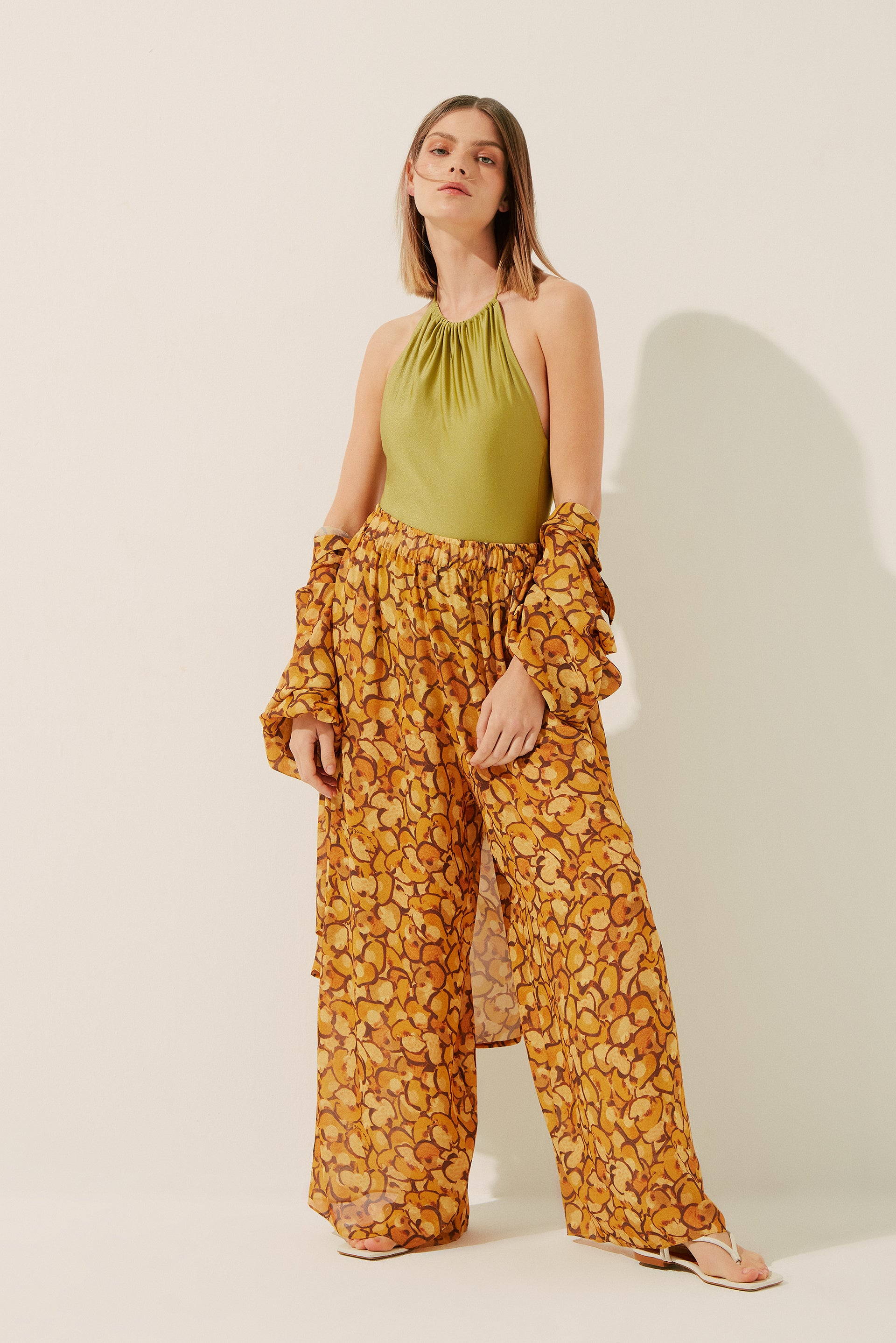 Leopard Composé Pallazo Pants E4213A1403 - Product item main image