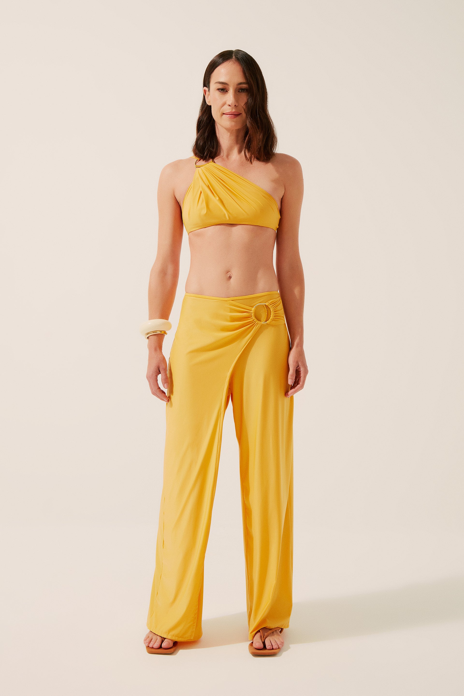 Sunflower Pareo Pallazo Pants With Embroidered Hoop E4276A1345 - Product item main image