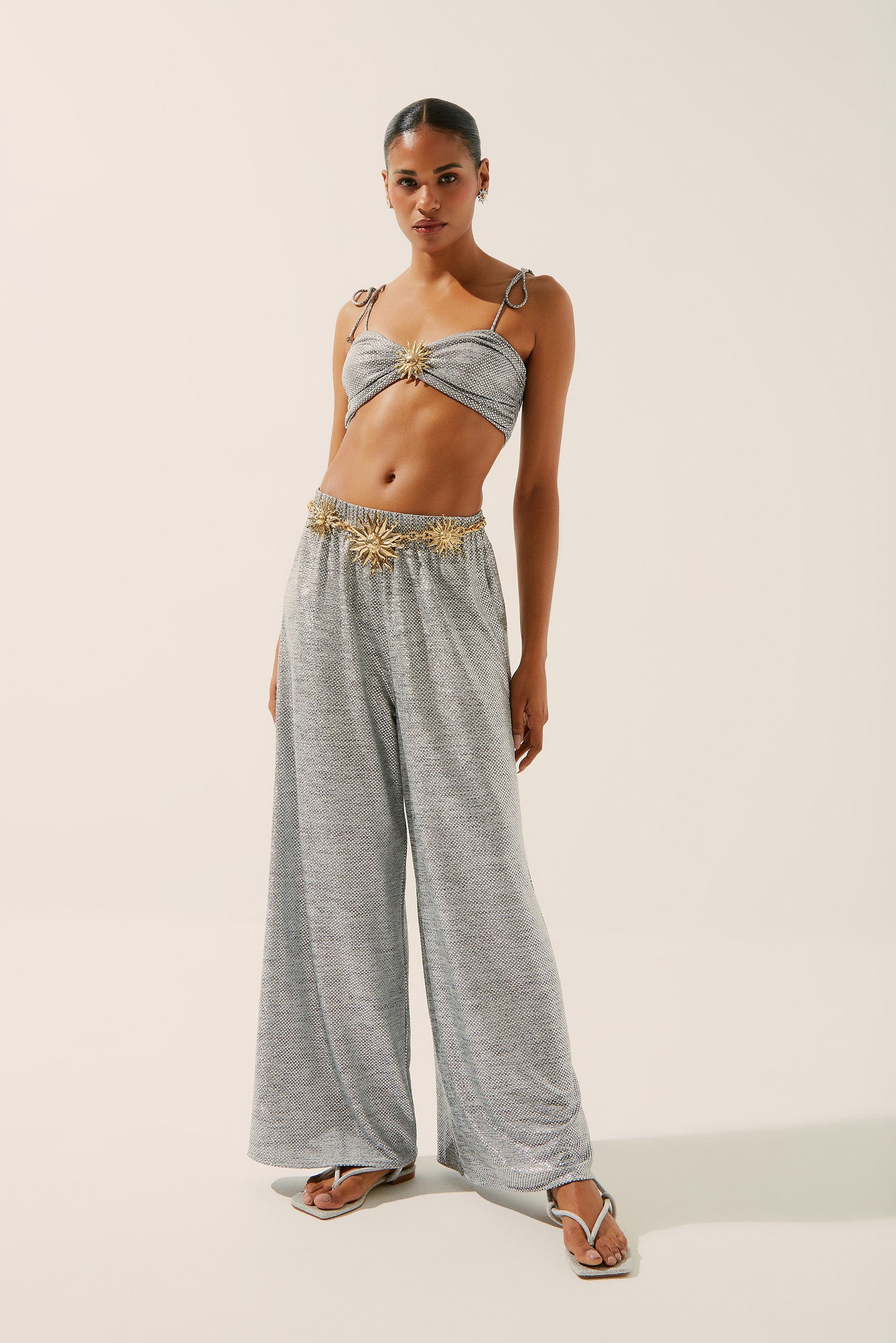 Metalized Pallazo Pants E4283A1380 - Product item main image