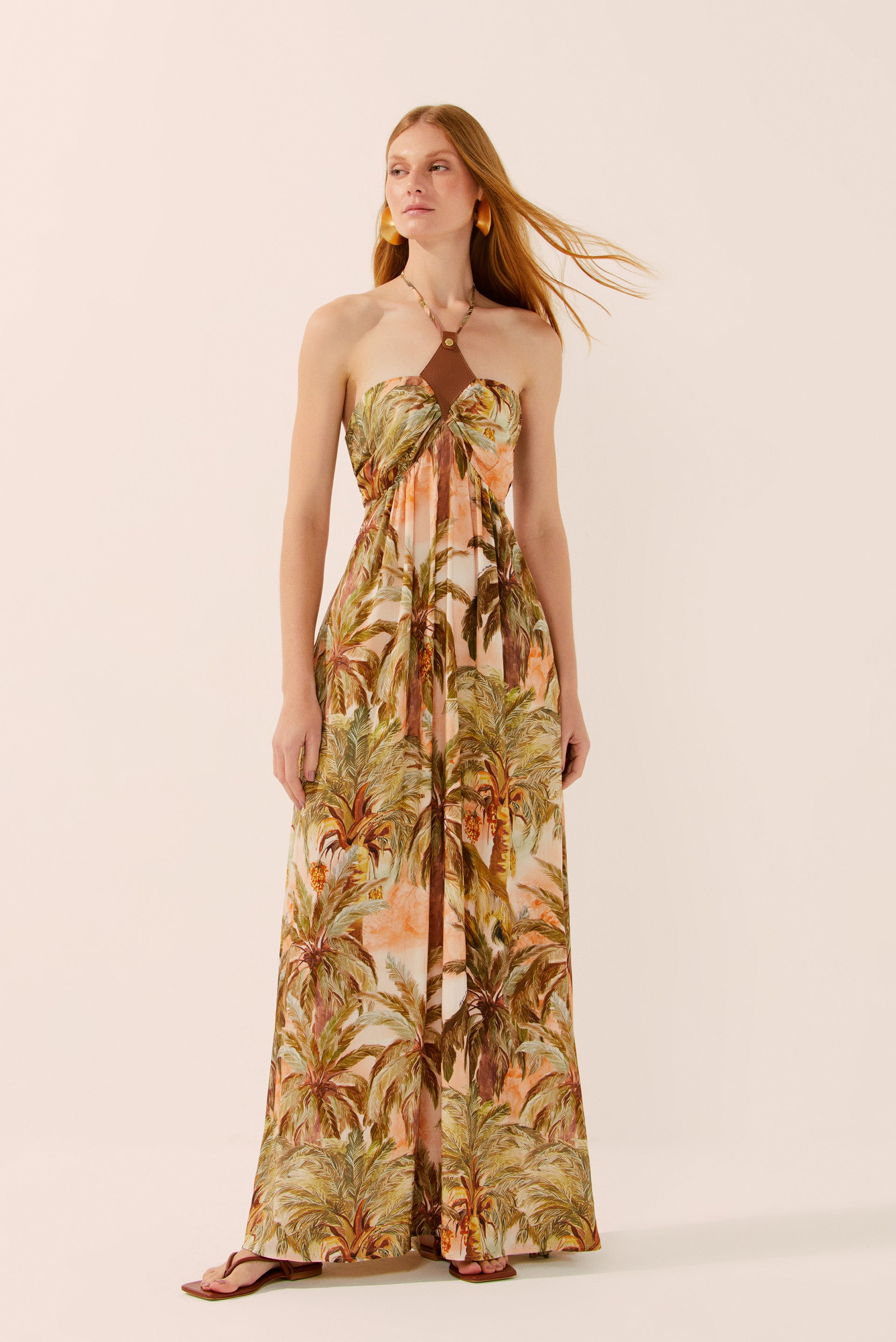 Pupunha Palm Halterneck Long Dress E4313A1448 - Product item main image