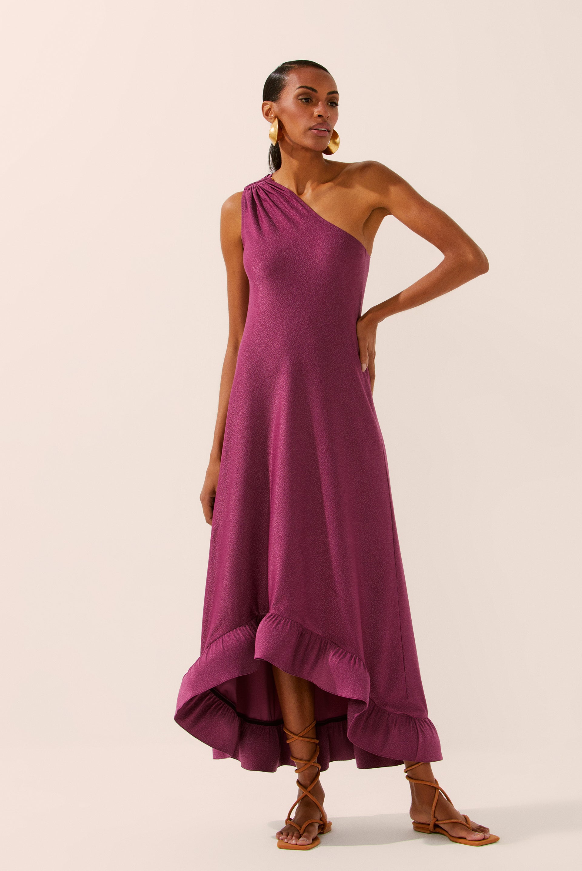 Petals One-Shoulder Dress With Ruffle E4329A1560 - Product item main image