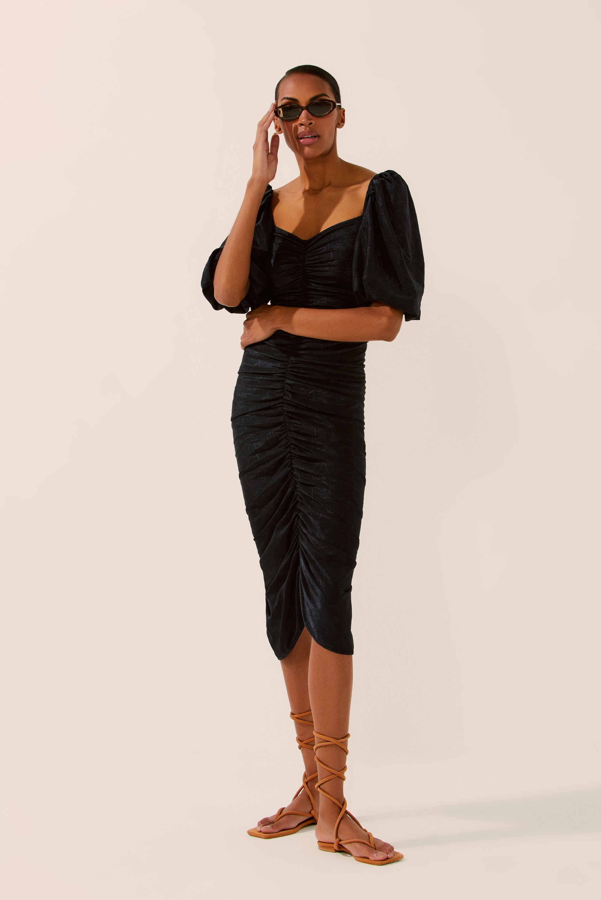 Poppy Midi Ruched Dress E4461A1529 - Product item main image