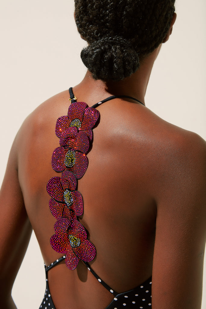 B&W Poá High Cut Halterneck One Piece With Flower M962A1387