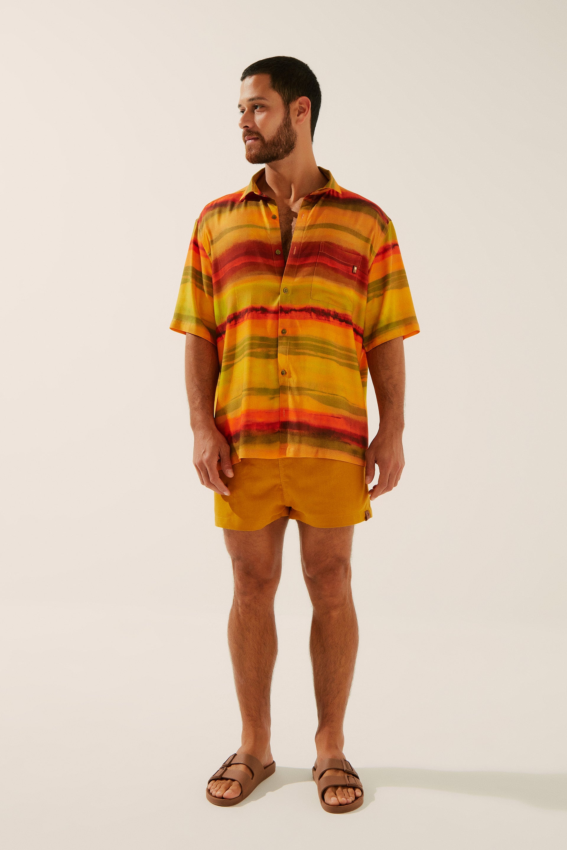 Solar Tie Dye Oversized Short Sleeves Shirt With Pocket R796A1360 - Product item main image