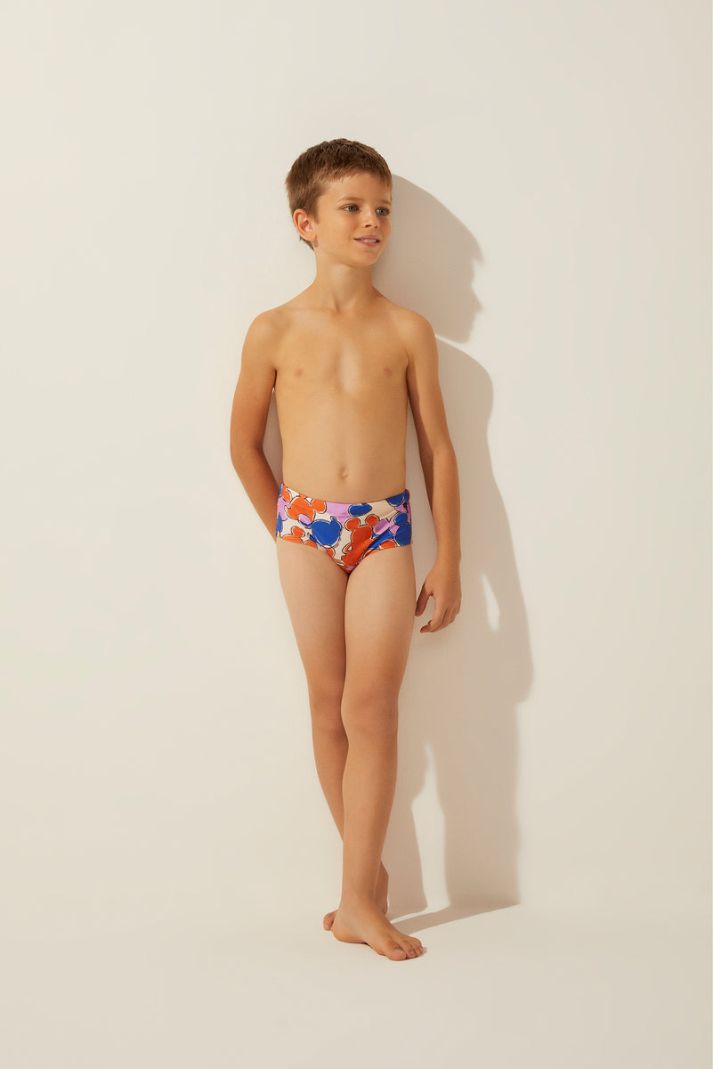 Mickey Colors Basic Wide Side Kids Swim Briefs S05I1583 – Agua de Coco