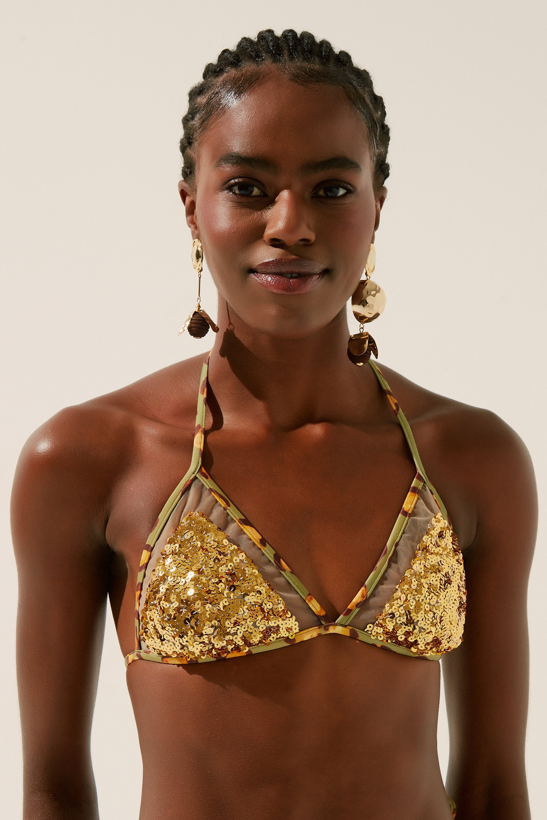 Sequins Leopard Strappy Bikini Top S1589B1346 - Product item main image