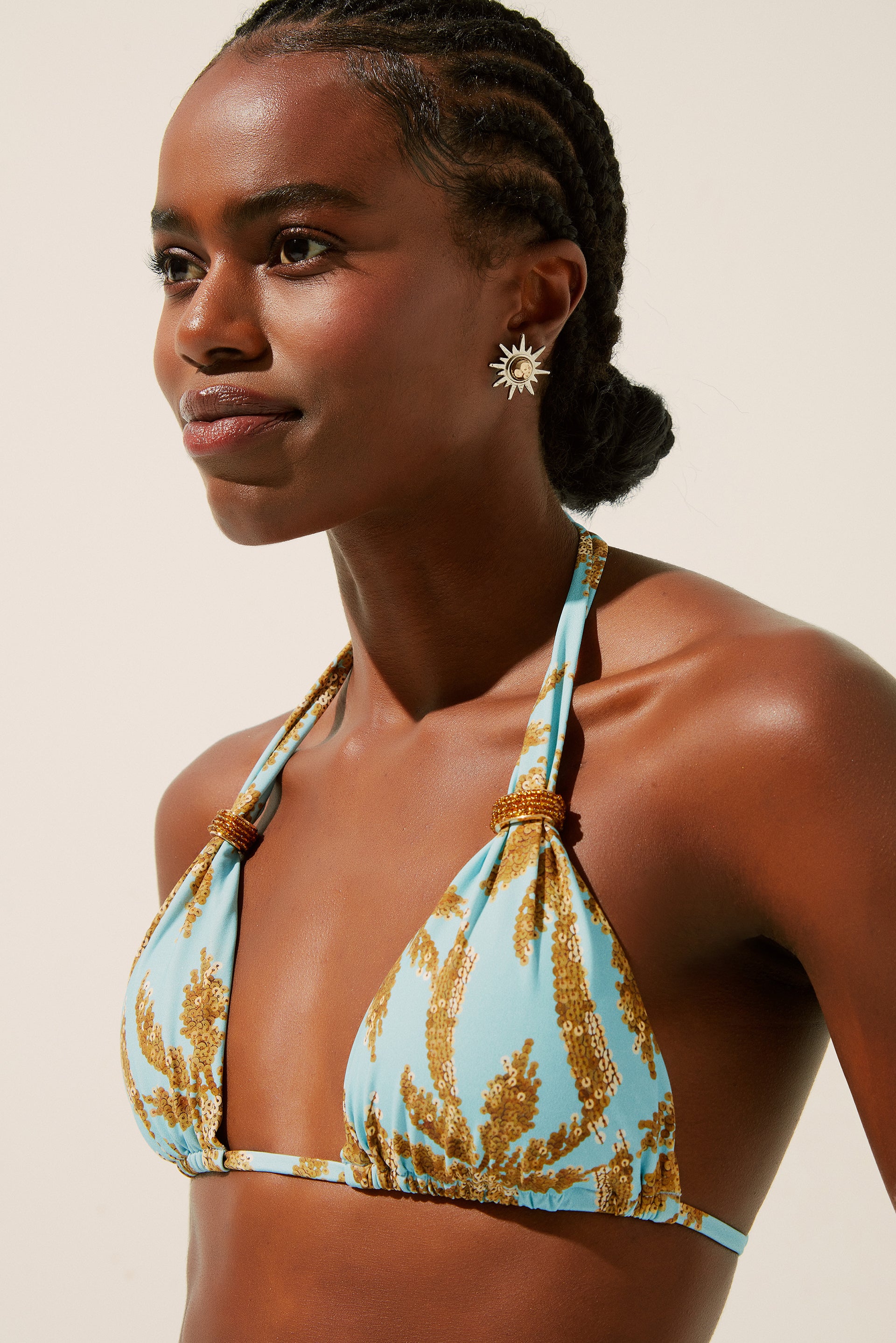 Coconut Grove Long Triangle Bikini Top With Loop S367B1404 - Product item main image