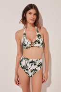 Ikat Coconut Trees High Waist Bikini Bottom C1497B1636