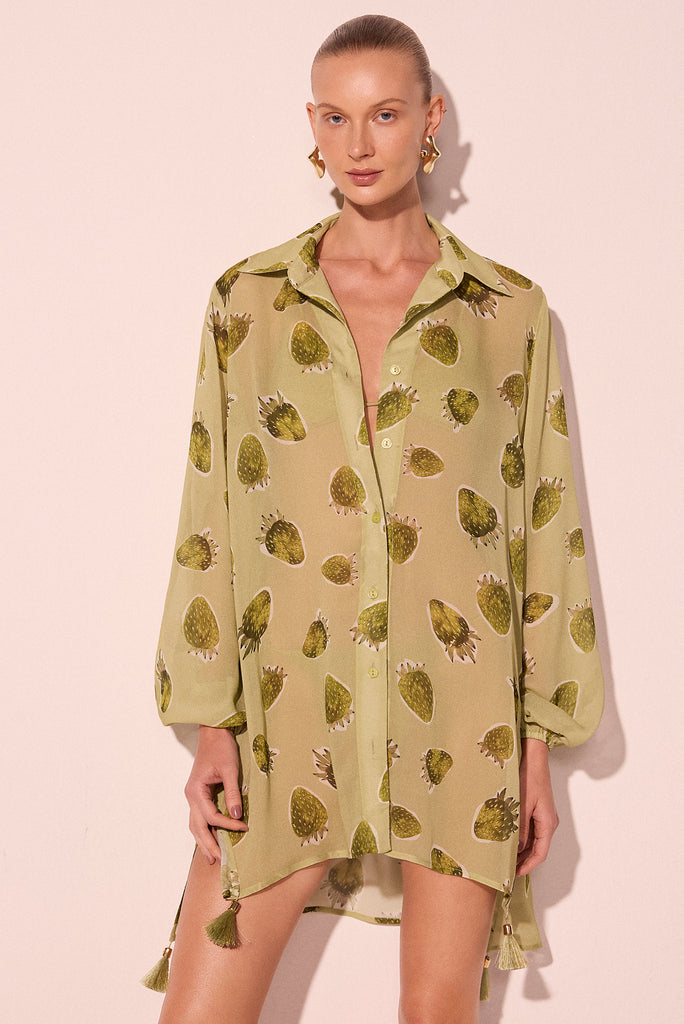 strawberries detailed short shirt dress e3995a2720