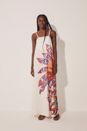Single Piña Strappy Long Dress With Fringes E4152A1720