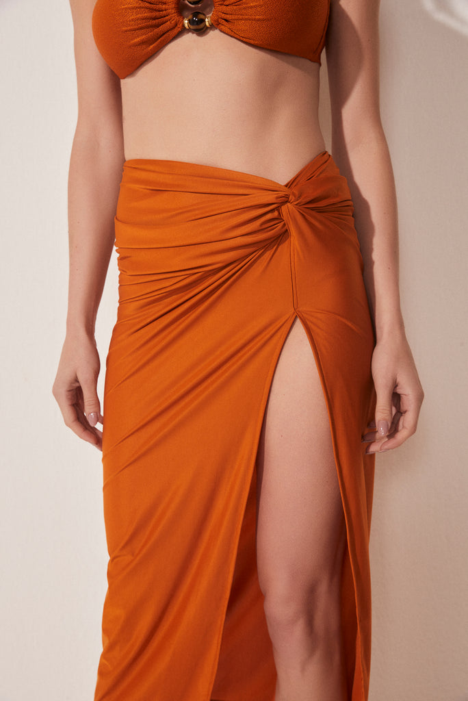 Saffron Midi Skirt With Knot E4166A1666