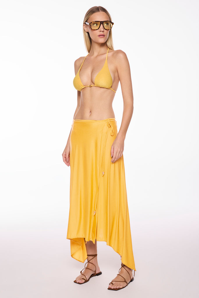 yellow paraty with ties midi skirt e4183a2994