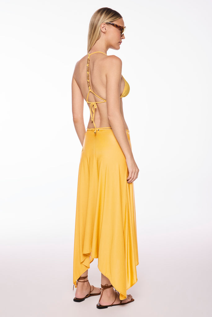 yellow paraty with ties midi skirt e4183a2994