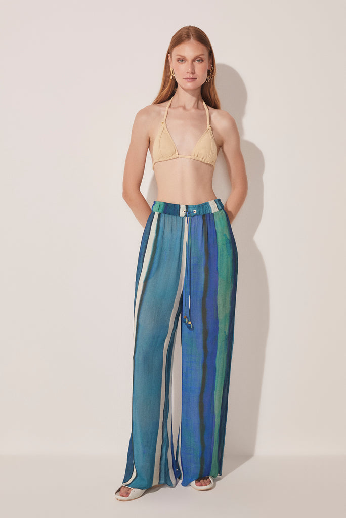 Striped Water Mirror Palazzo Pants E4518A1643 - Product item main image
