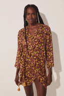 Pineapple Peel Short Shirt Dress With Ties E4610A1708