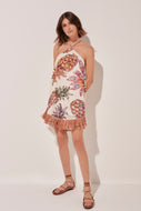 Piña Short Dress With Fringes E4868A1665