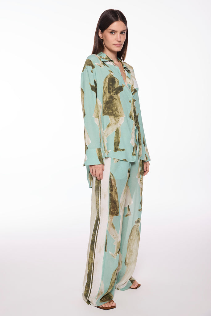 green wanderer with slits straight leg pants e5225a3013