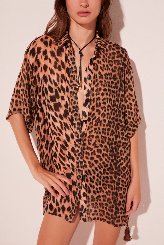jaguar dress shirt Women's fitted shirt with Jaguar print