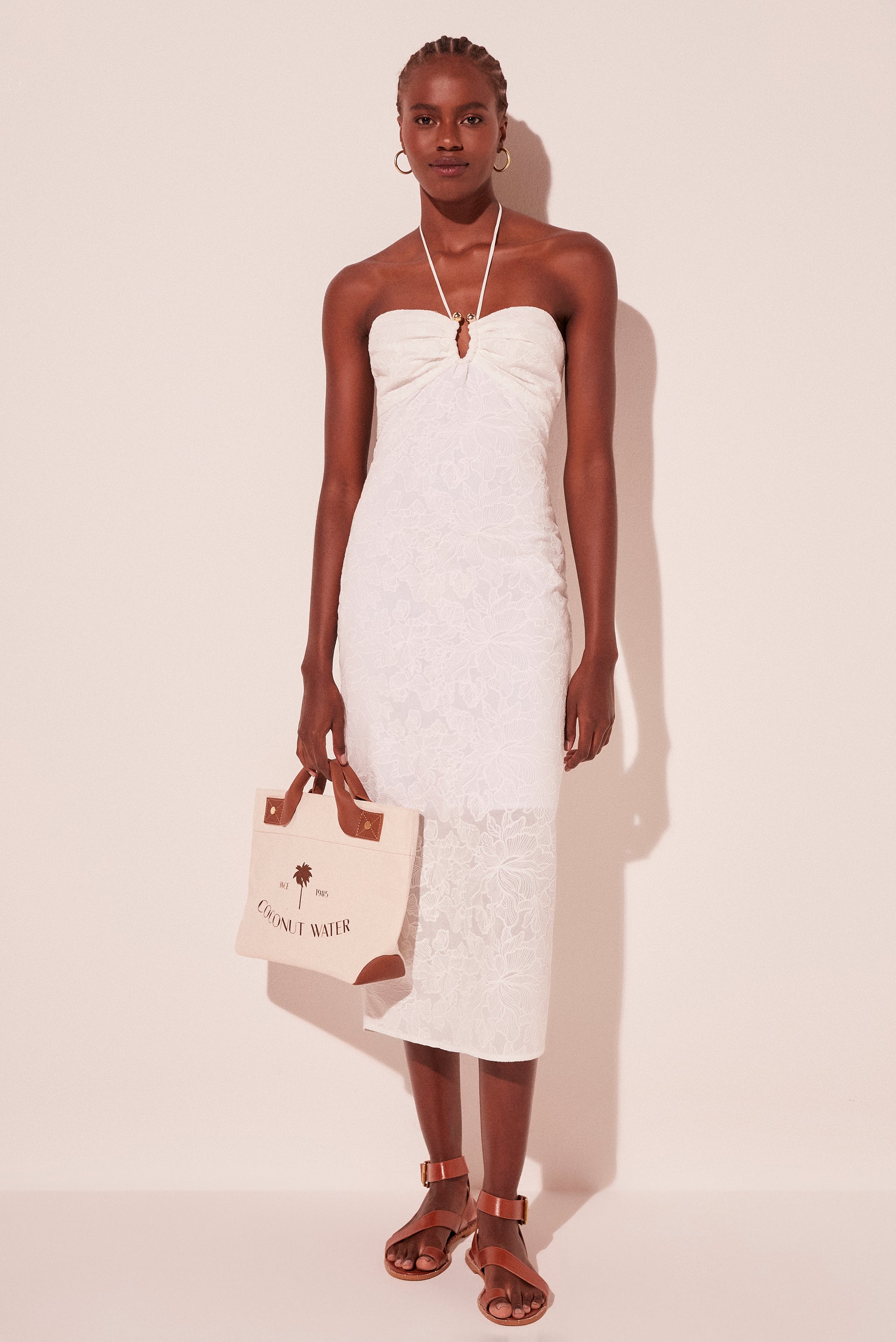 Off White Orchid Halterneck Midi Dress E5400A2234 – Agua de Coco