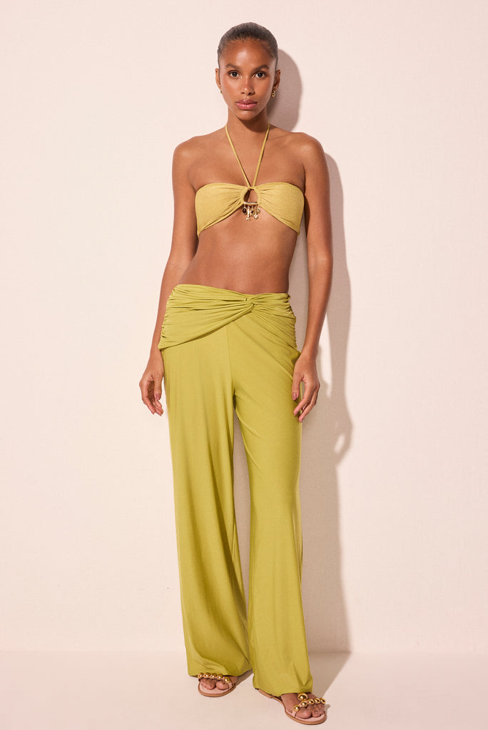 green charm with twist straight pants e5542a2921