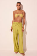 green charm with twist straight pants e5542a2921