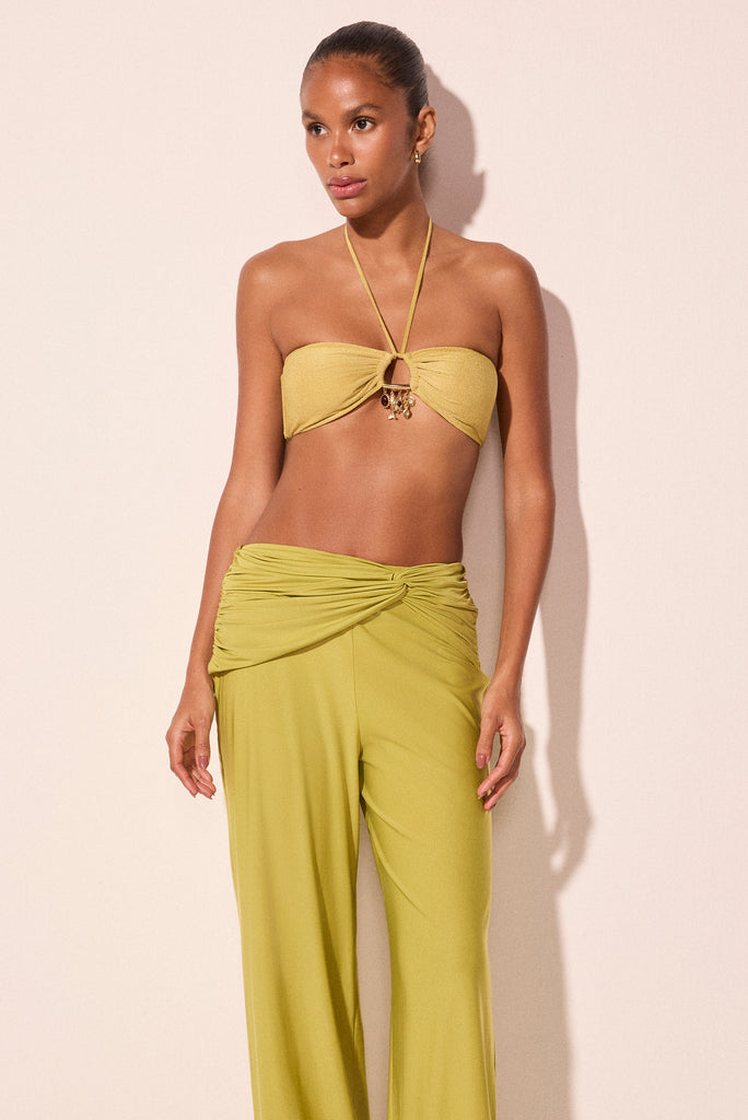 green charm with twist straight pants e5542a2921