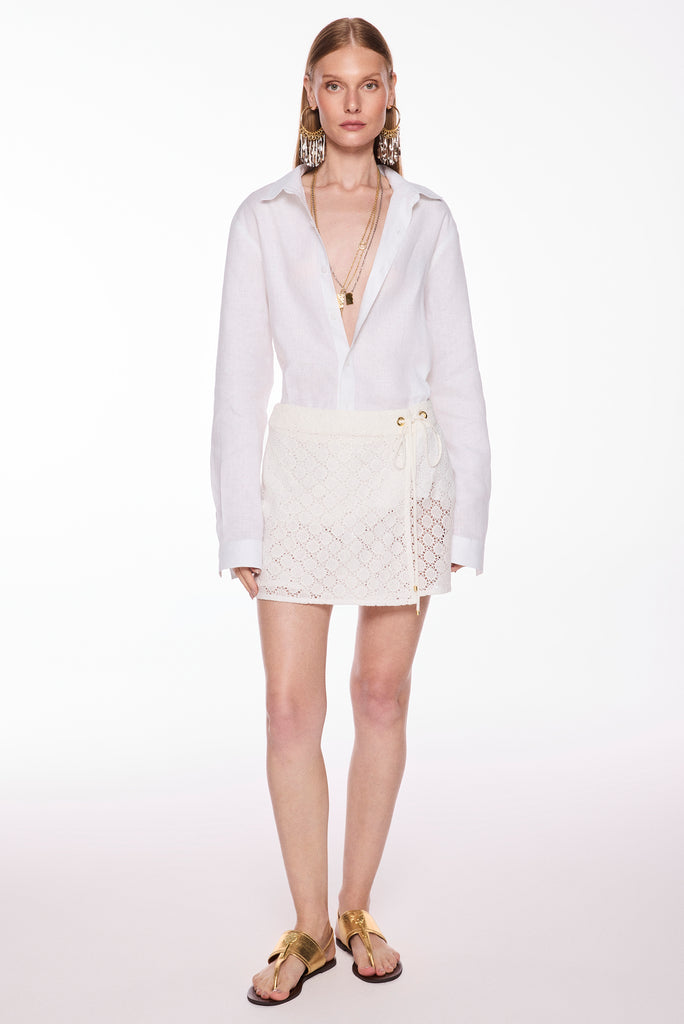 off white maracas criss crossed short skirt e5654a3085 - Product item main image