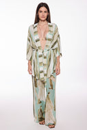 green stripes wanderer with sash short kimono cape e6051a3049