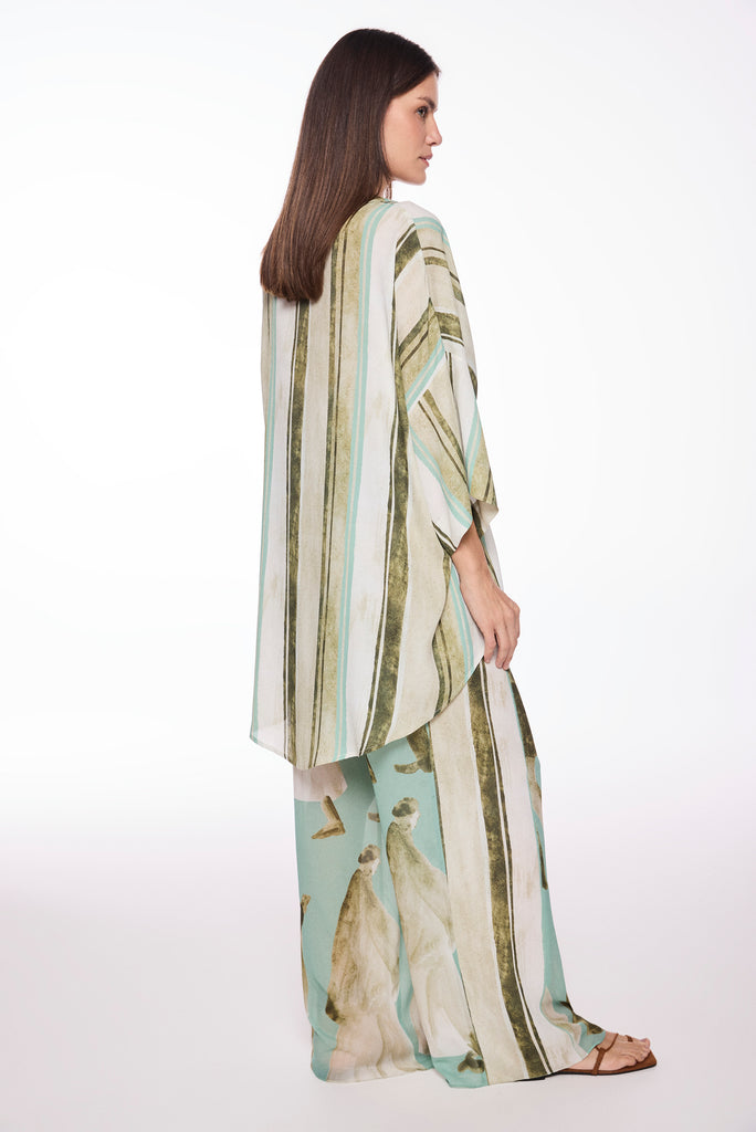 green stripes wanderer with sash short kimono cape e6051a3049